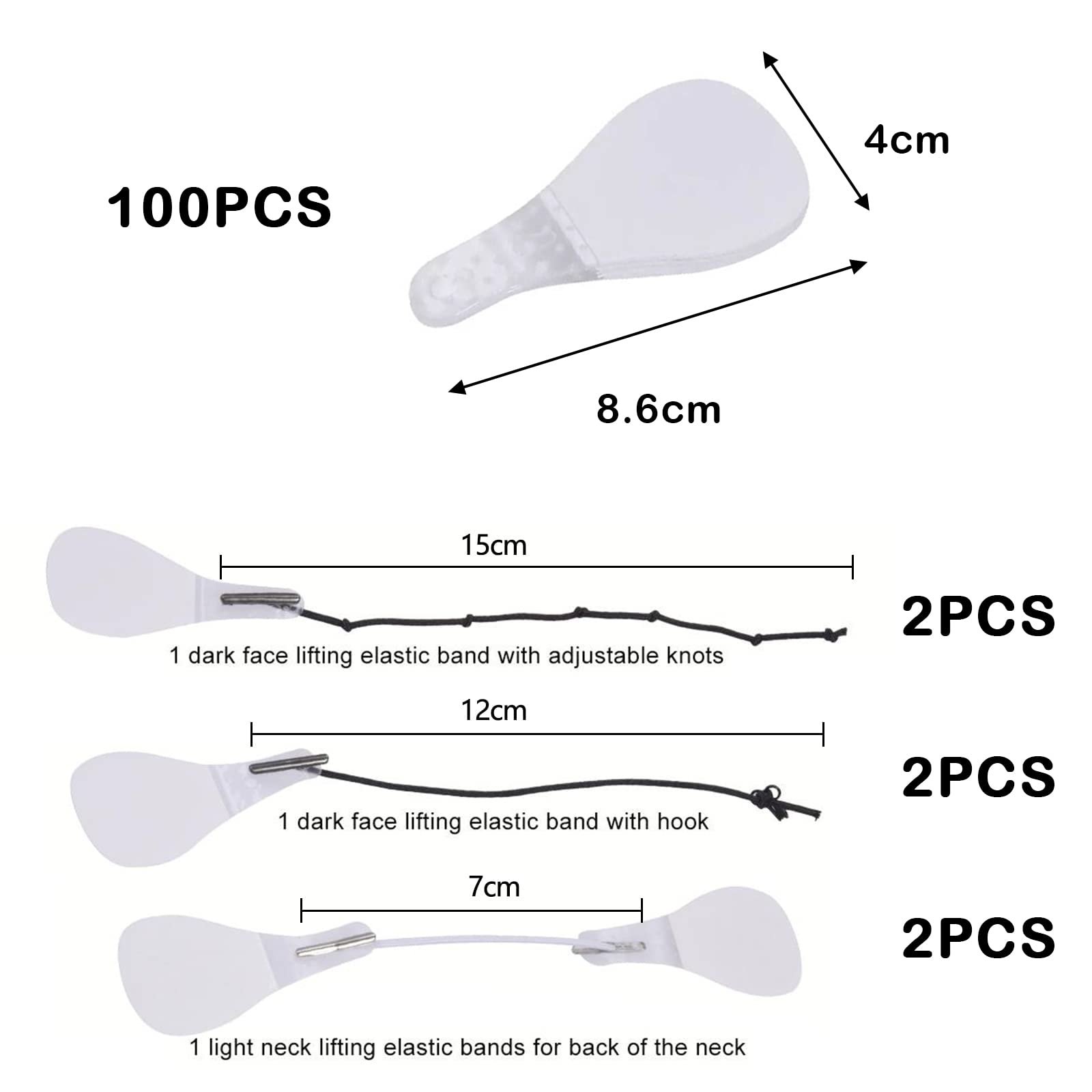 Стрічки для підтяжки обличчя та очей (100 шт. в упаковці), фото №6