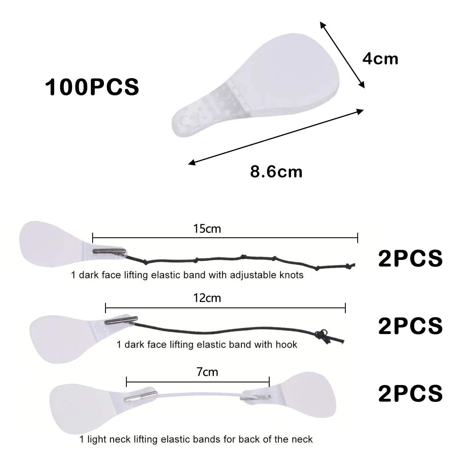 Ленты для подтяжки лица и глаз (100 шт. в упаковке), фото №6