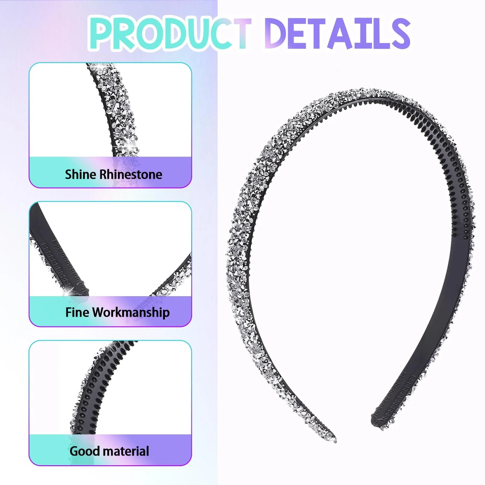 Обруч для волос Стразы для женщин, фото №4