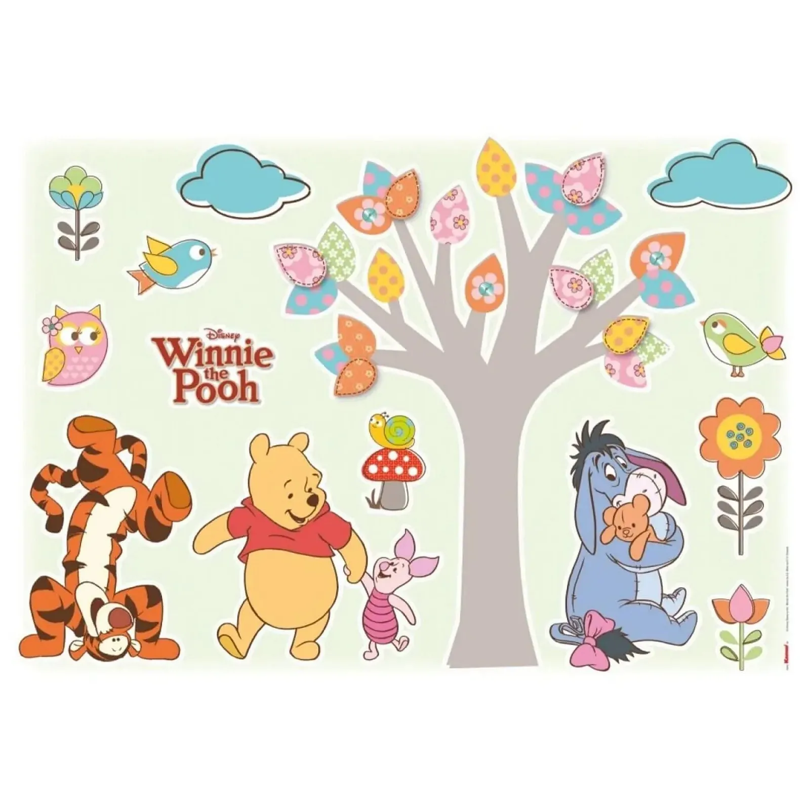 Наклейка на окно Komar Disney Winnie The Pooh Nature Lovers Freestyle 14014h набор из 14 шт. Multi-Colour, фото №1