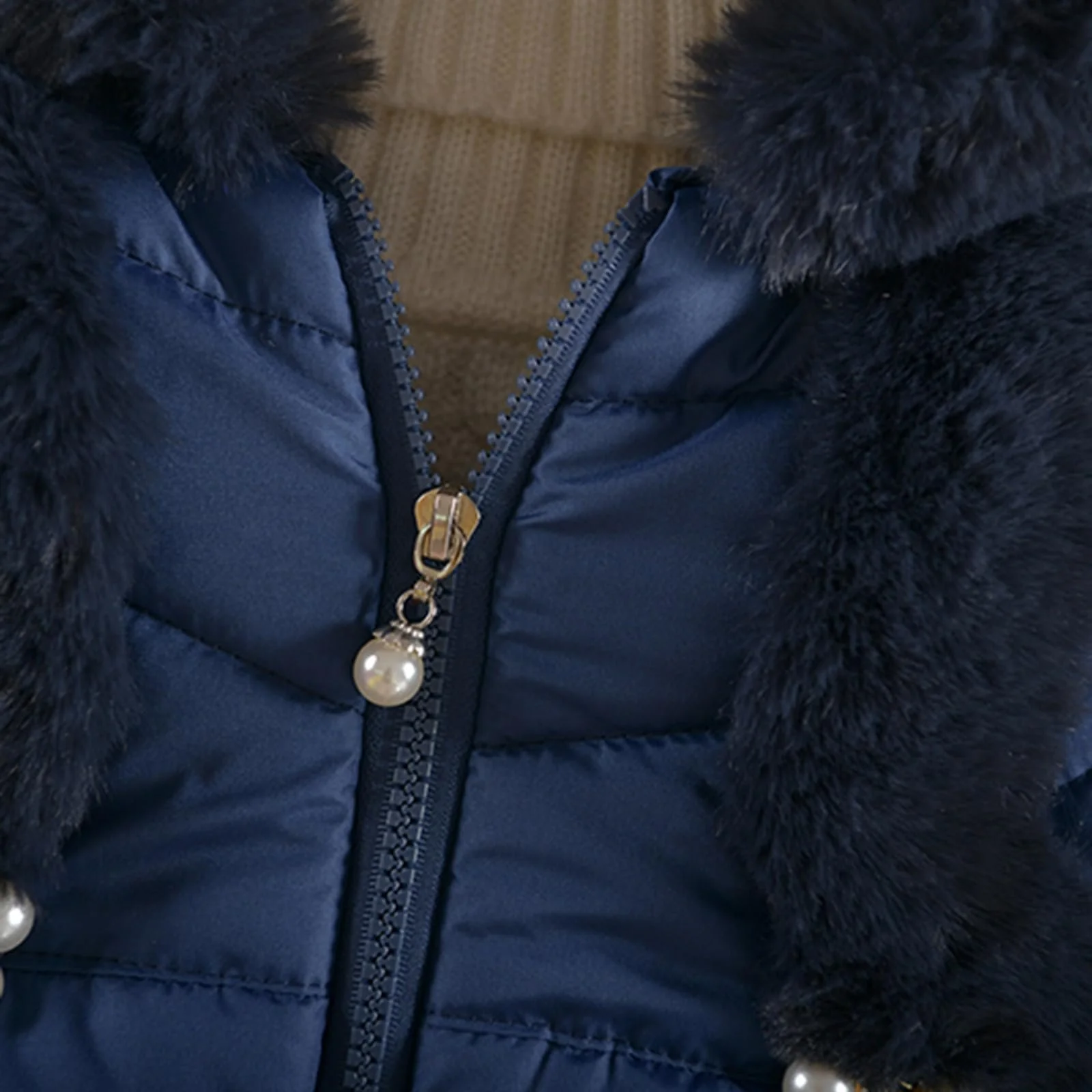 Куртка зимняя для девочек Sfwqoifou, утепленная, парка, элегантная, детская, утолщенная, с длинными рукавами, для улицы, с меховым капюшоном, стеганая, фото №7 Куртка зимняя для девочек Sfwqoifou, утепленная, парка, элегантная, детская, утолщенная, с длинными рукавами, для улицы, с меховым капюшоном, стеганая, фото №7