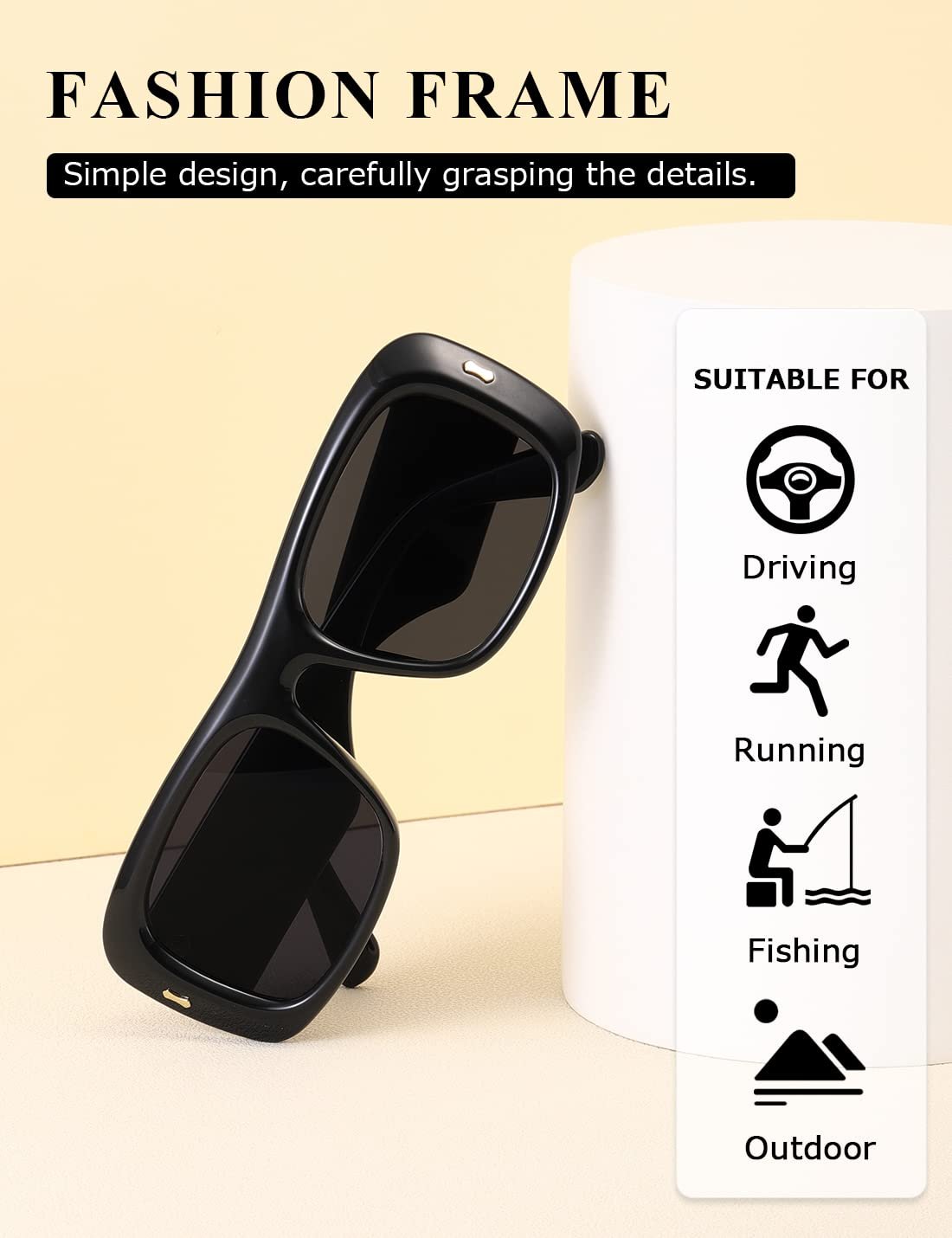 Сонцезахисні окуляри Kimorn для чоловіків та жінок, модні ретро 90-х, вінтажні Y2K, великі квадратні, фото №3