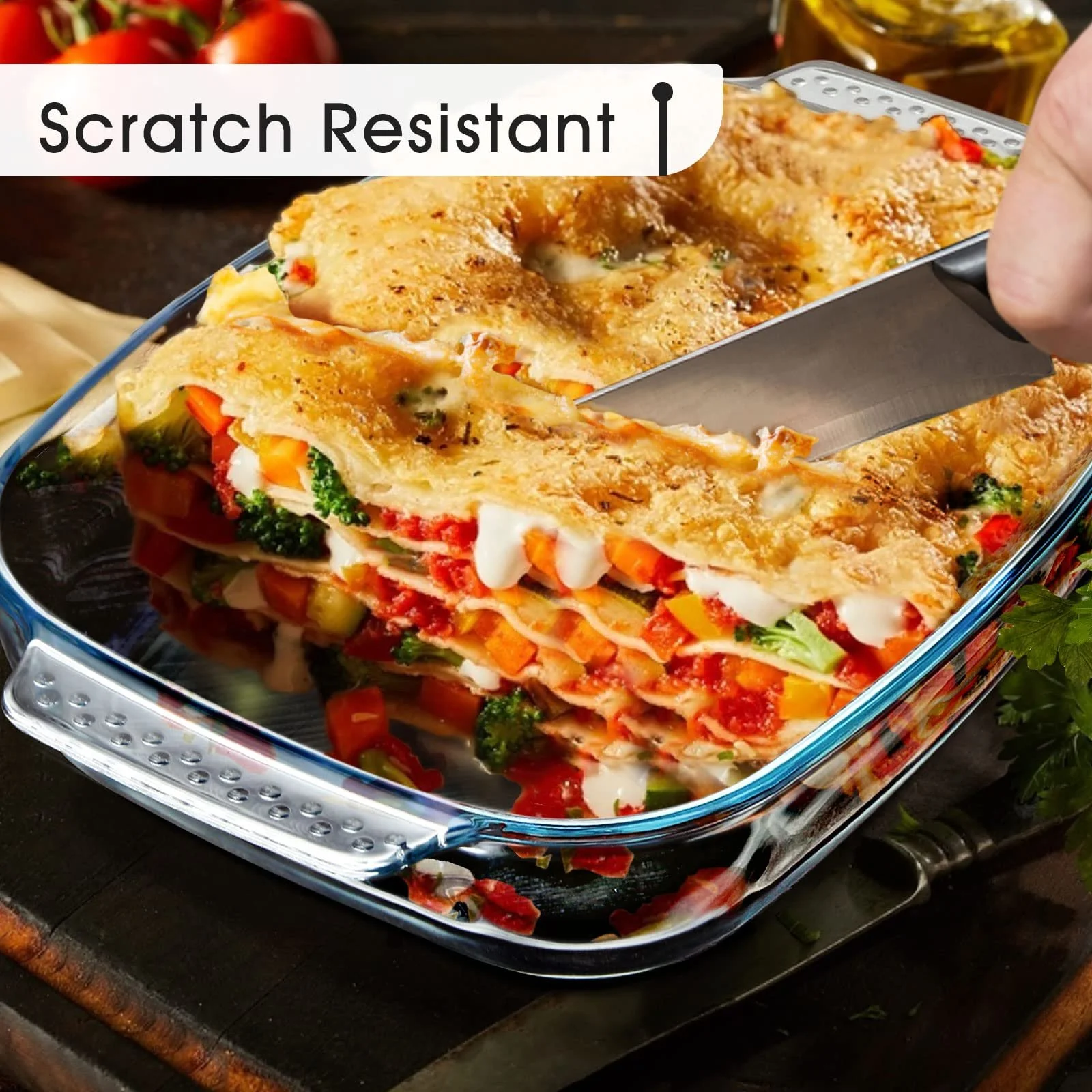 Набор форм для запекания 3 штуки боросиликатное стекло прямоугольные 1,8 л + 2,5 л + 3,1 л, фото №4