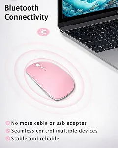 Миша Bluetooth ANEWISH AE WISH Бездротова Перезаряджувана 3 DPI Рожева synthetic.ua - Фото 1