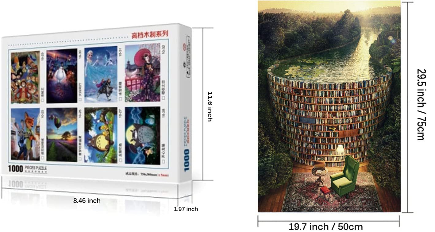 Пазл деревянный Bookshelf Channel 1000 деталей 75 x 50 см, фото №2