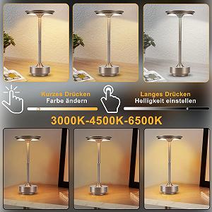 Настільна лампа LED акумуляторна сенсорна USB Нікель Комплект із 2 шт. synthetic.ua - Фото 1