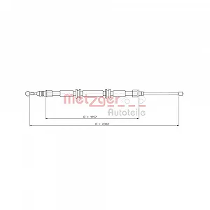 Трос ручного гальма METZGER GREENPARTS 11.6686 для RENAULT задній лівий - Фото 1