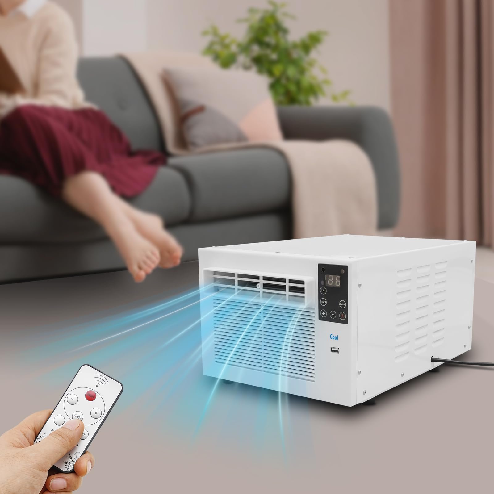 Мобильный мини-кондиционер 750W Портативный Пульт дистанционного управления 16,34 дюйма, фото №6