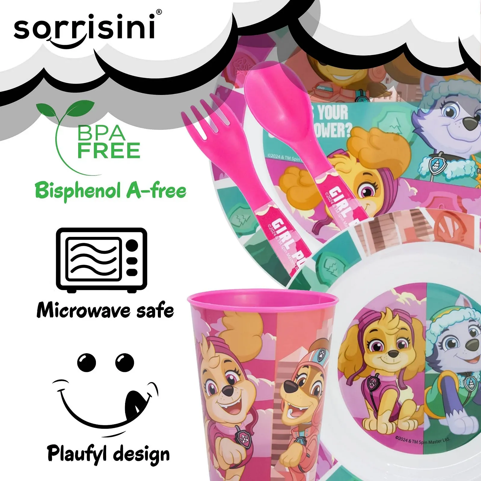 Набор детской посуды Sorrisini Paw Patrol (Тарелка, Миска, Чашка 260 мл), фото №2 Набор детской посуды Sorrisini Paw Patrol (Тарелка, Миска, Чашка 260 мл), фото №2