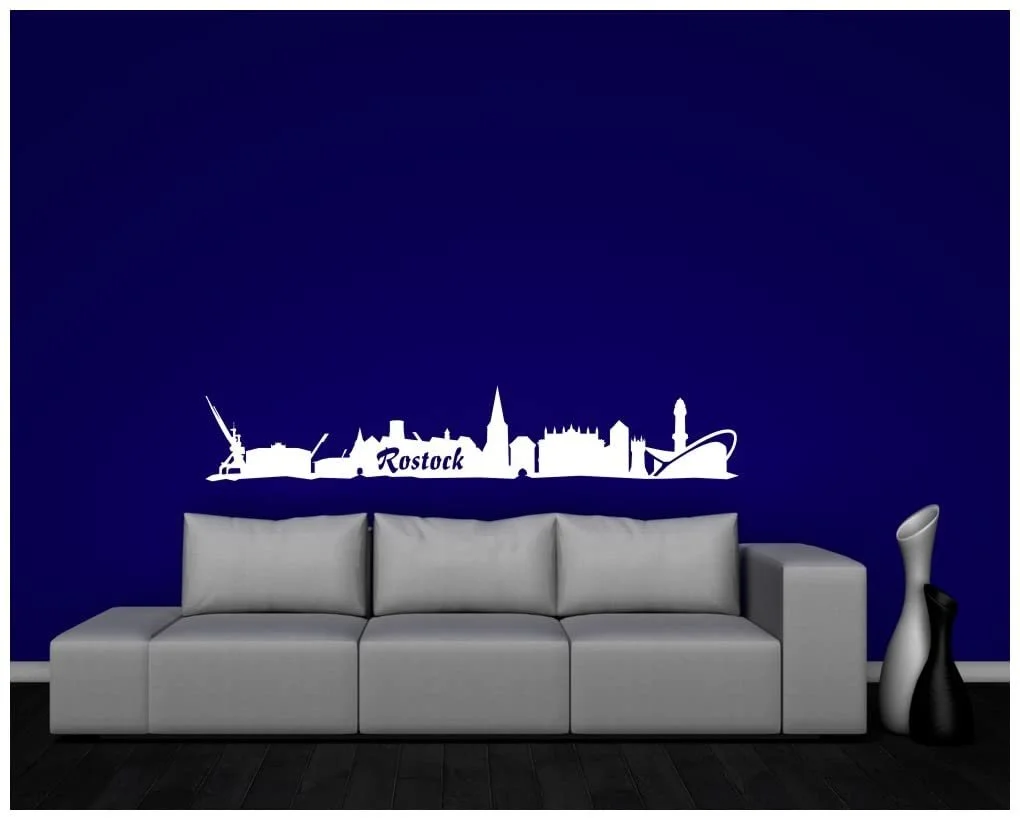 Наклейка на стену Samunshi Скайлайн Ростока 50 x 9 см Горечавка, фото №3