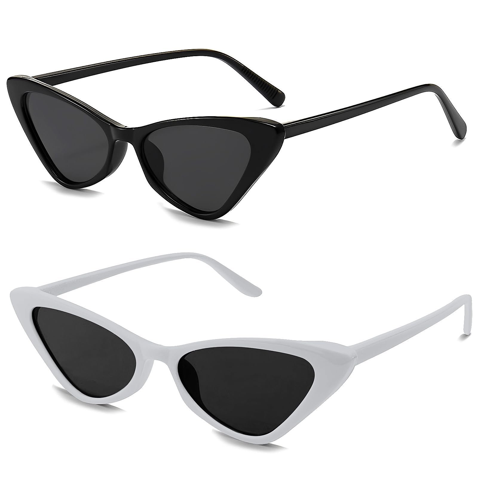 Сонцезахисні окуляри Котяче око Techchii 2 шт. Чорний, Білий, фото №1