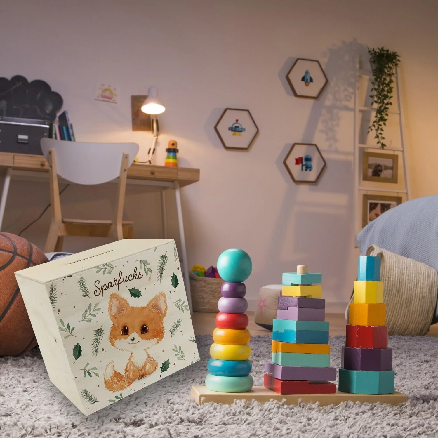 Скарбничка Babyfuchs Дерев'яна Лис, фото №6