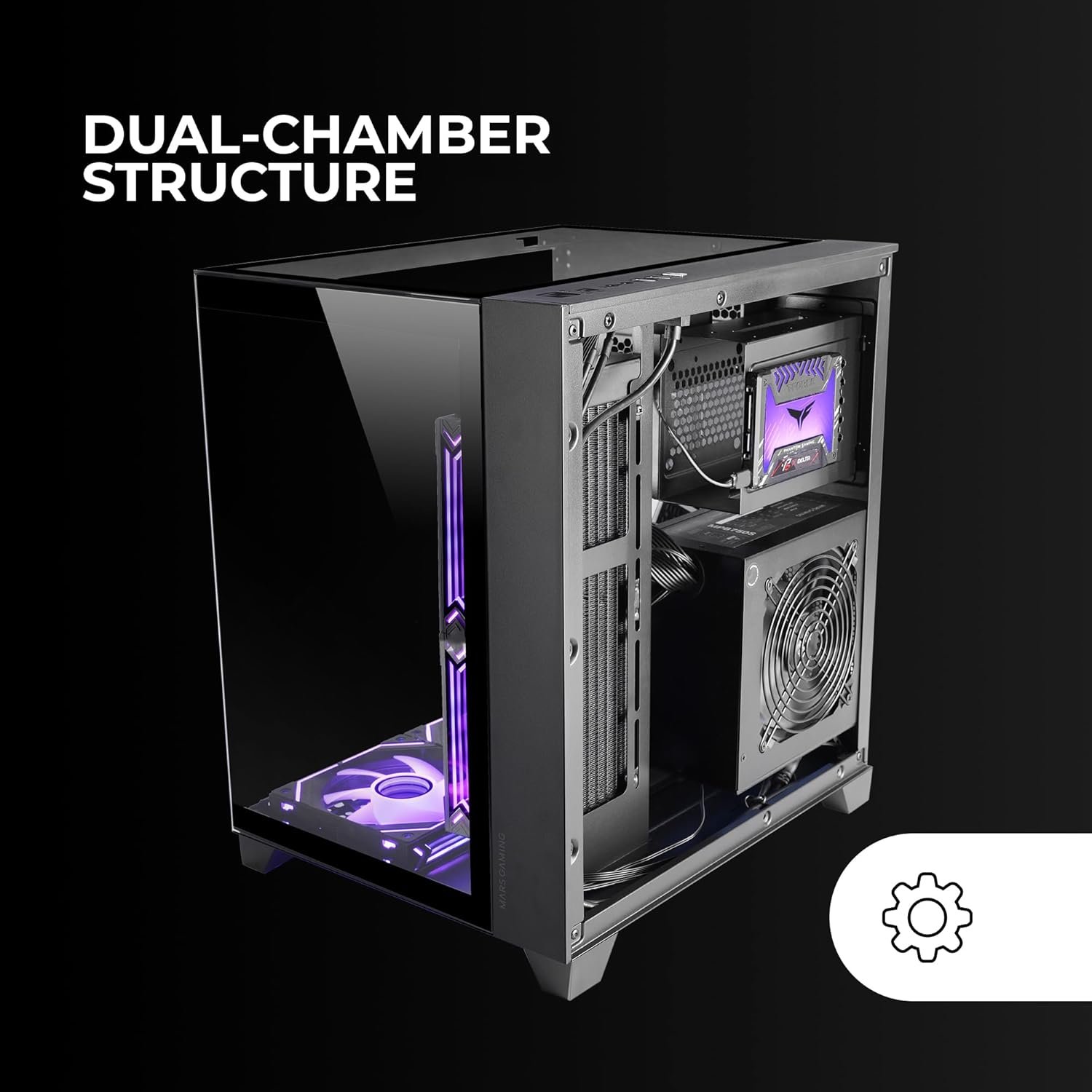 Ігровий корпус для ПК MARSGAMING MC-3CM MicroATX ПК Mini Tower Чорний, фото №4 Ігровий корпус для ПК MARSGAMING MC-3CM MicroATX ПК Mini Tower Чорний, фото №4