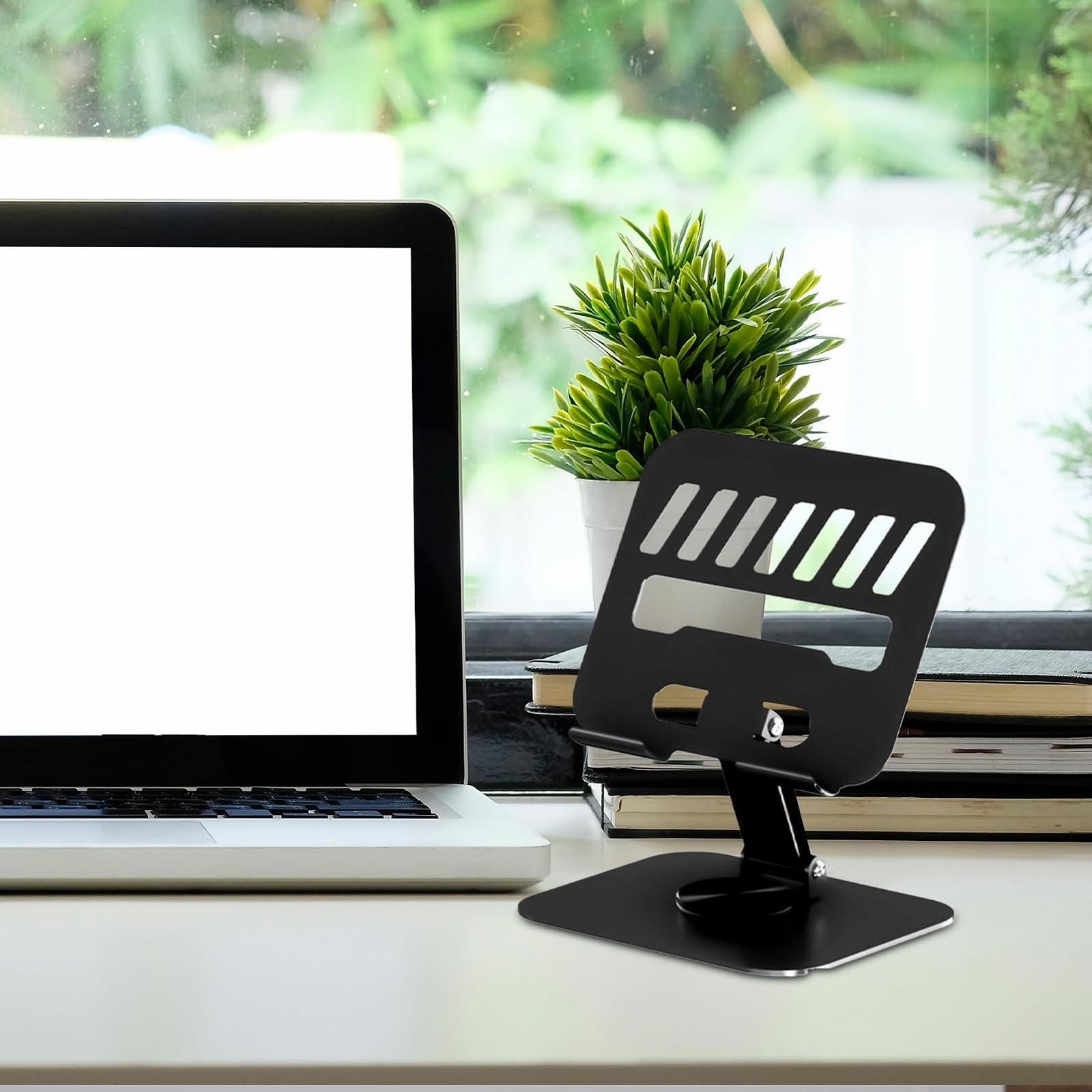 Підставка для планшета на стіл з основою, що обертається на 360 градусів. Регульована по висоті, фото №5