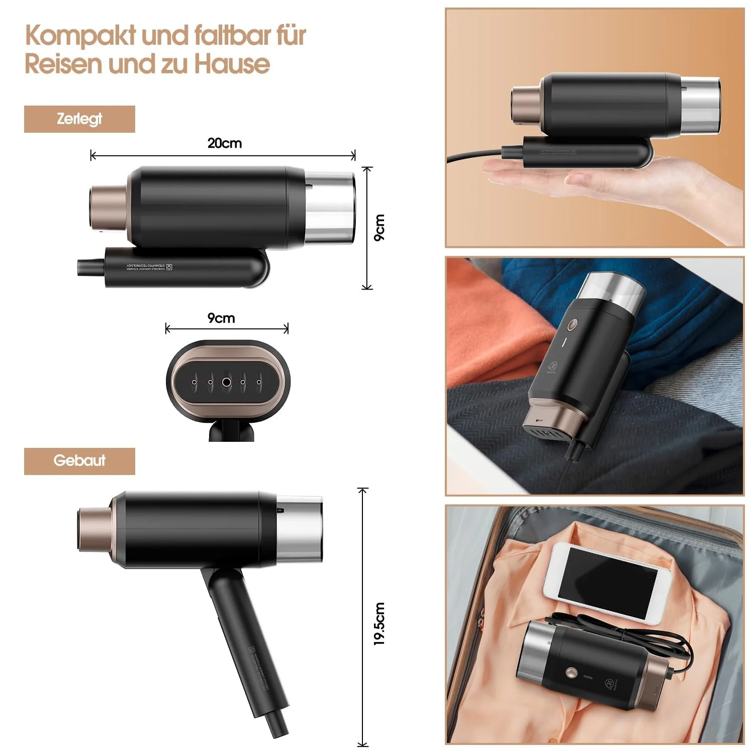 Вертикальный отпариватель Mistsince 1200 Вт 180 мл Складной, фото №2