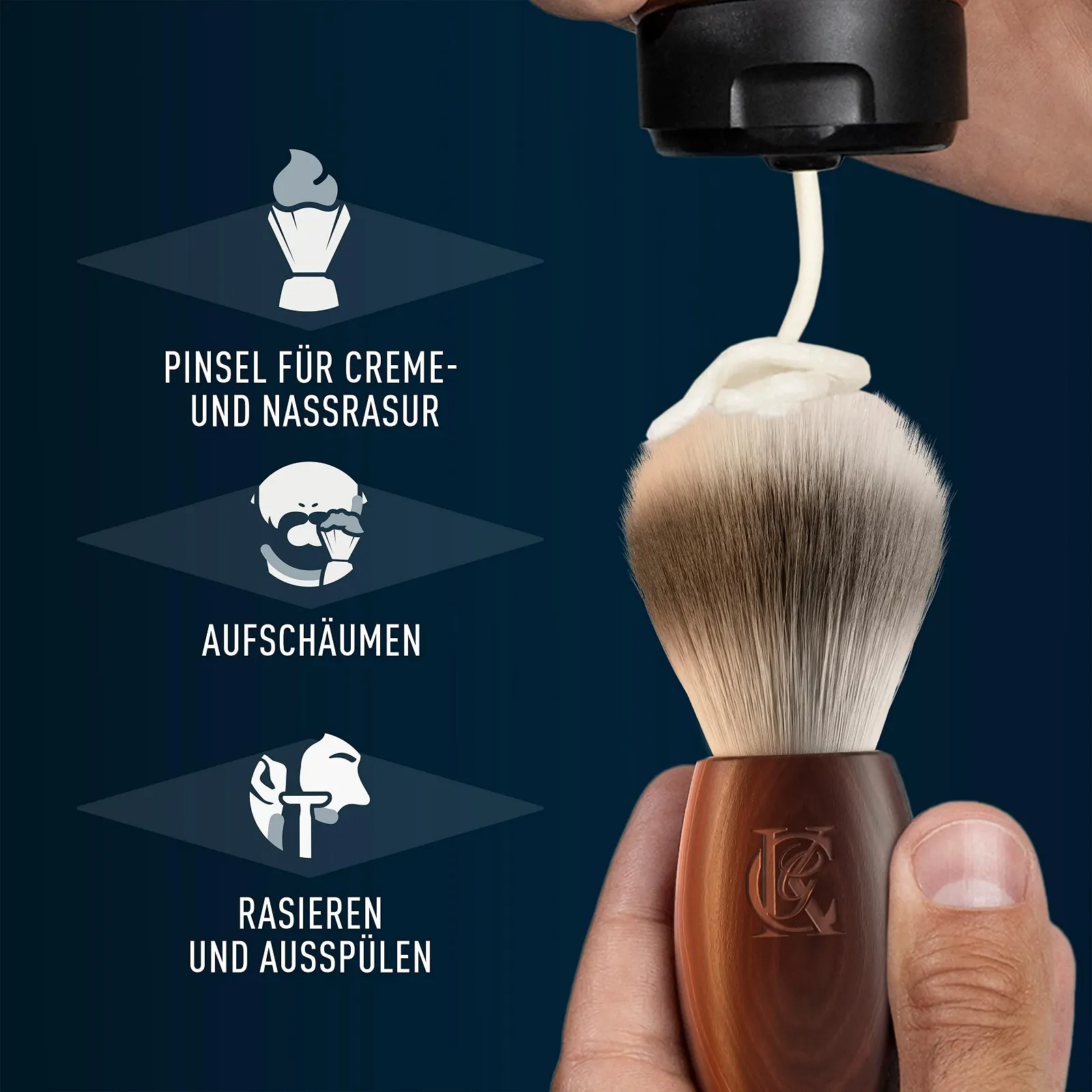 Помазок для бритья King C. Gillette Beard Care с мягкой щетиной и деревянной ручкой, фото №6 Помазок для бритья King C. Gillette Beard Care с мягкой щетиной и деревянной ручкой, фото №6