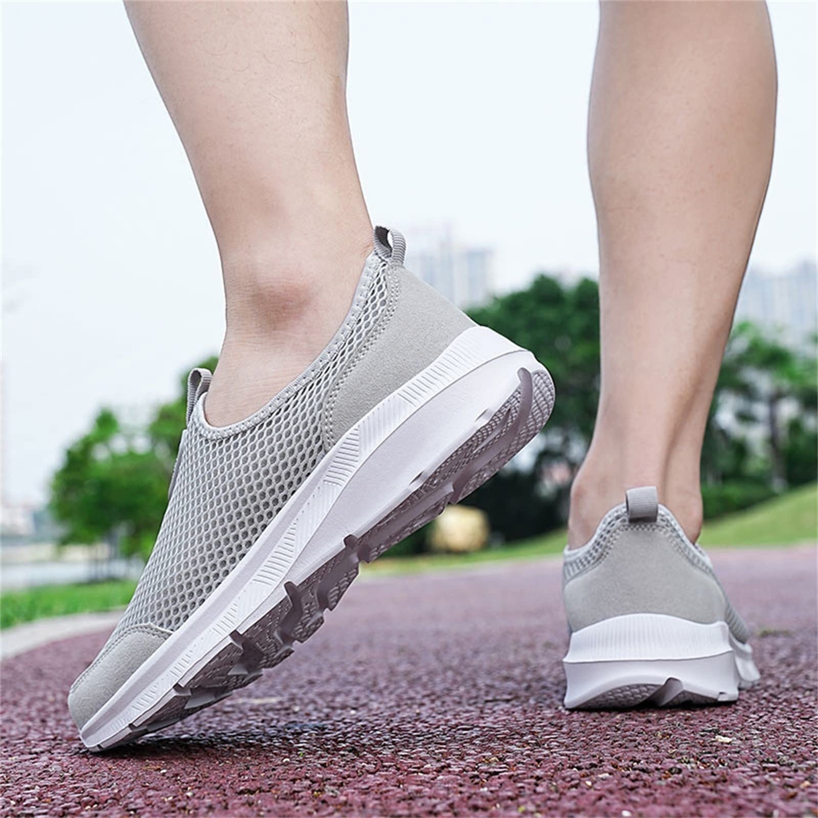 Кроссовки Road Fashion Летние Мужские Дышащая Сетка Плоские На Шнурках Casual Красный Черный, фото №4