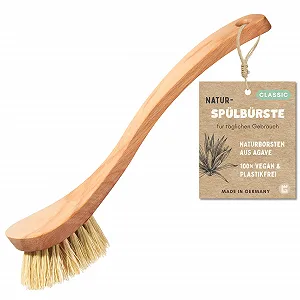 Щітка для посуду дерев'яна Classic Agave Plant Fibre Бук 23 см 100% Plastic-Free - Фото 1
