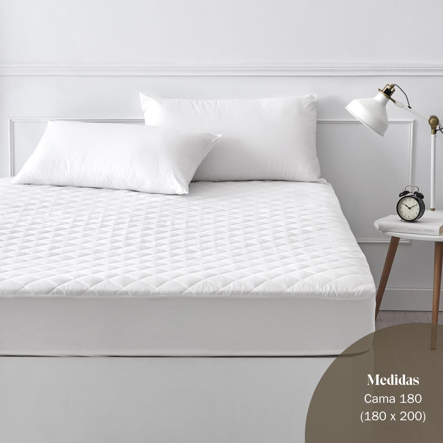 Наматрасник стеганый Pikolin Home с волокном, дышащий, антиклещевой Cama 180-180 x 190/200 см белый, фото №3