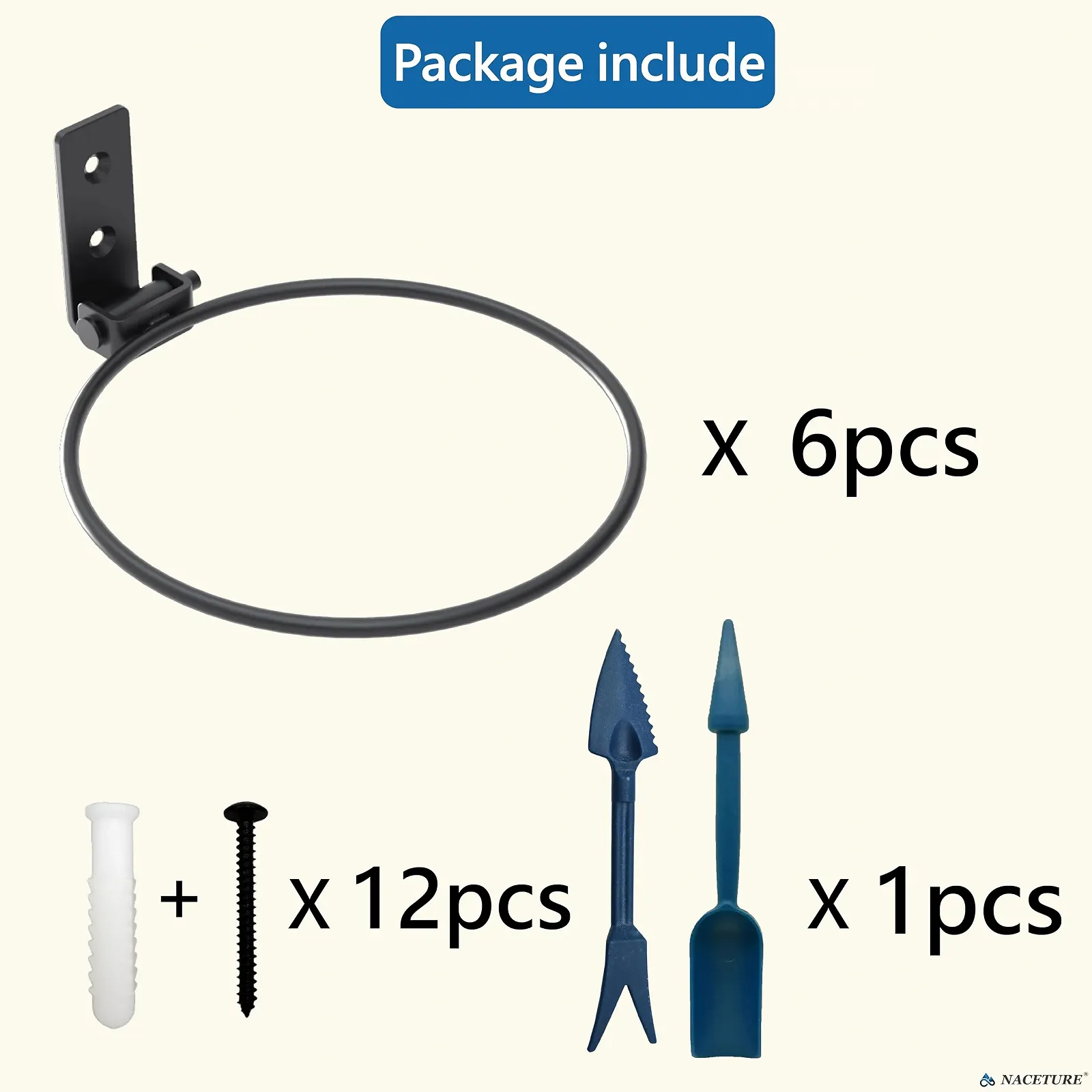 Кільце-тримач для квіткового горщика NACETURE настінне 15 см складне металеве, фото №6 Кільце-тримач для квіткового горщика NACETURE настінне 15 см складне металеве, фото №6