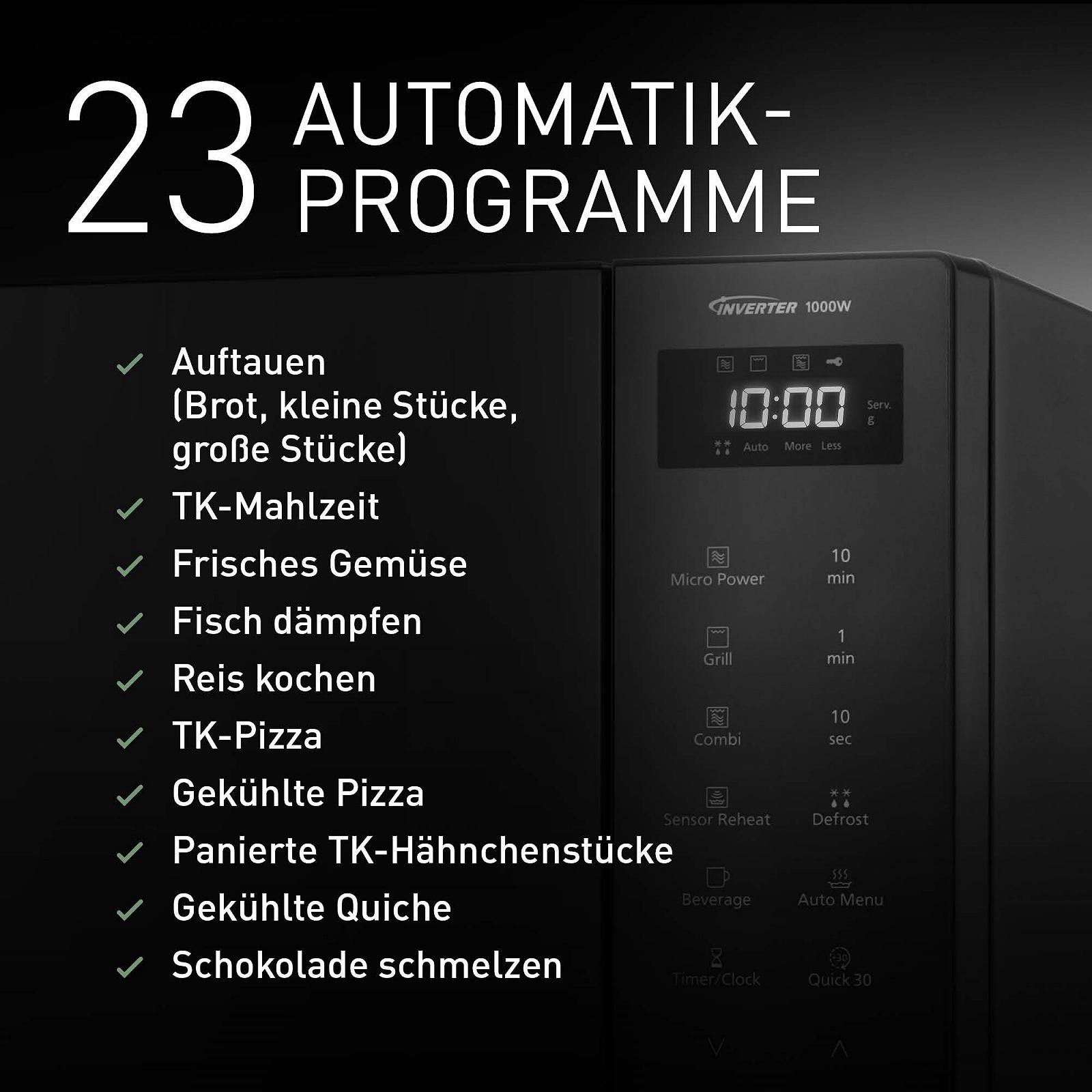 Комбінована мікрохвильова піч з грилем Panasonic NN-GT65QBEPG 31 L 1000 W Чорна, фото №6 Комбінована мікрохвильова піч з грилем Panasonic NN-GT65QBEPG 31 L 1000 W Чорна, фото №6