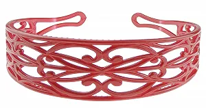 Обруч Glamour Girlz Маленький Трафарет Цветок Вырез Широкий Бордовый - Фото 1