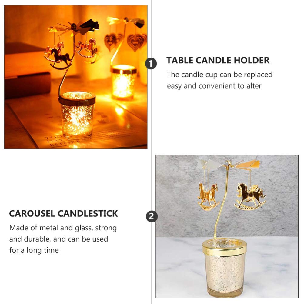 Подсвечник SOLUSTRE Metal Rotating Candle Holder Carousel Candles Рождественский Tea Light Holder, фото №2