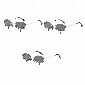 Очки Праздничные PACKOVE Набор из 3 шт. Drop Design Серый - Фото 1