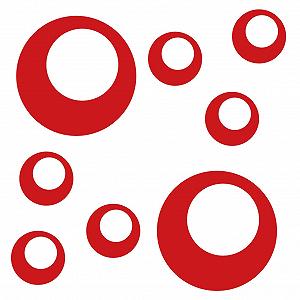 Наклейка на стіну kleb-Drauf 8 Retro Dots Глянцева Червоний - Фото 1