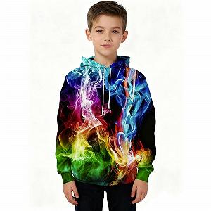 Толстовка Generisch с цифровым принтом для мальчиков, уличный стиль, длинный рукав, повседневная, удобная посадка, свитшот для детей synthetic.ua - Фото 1