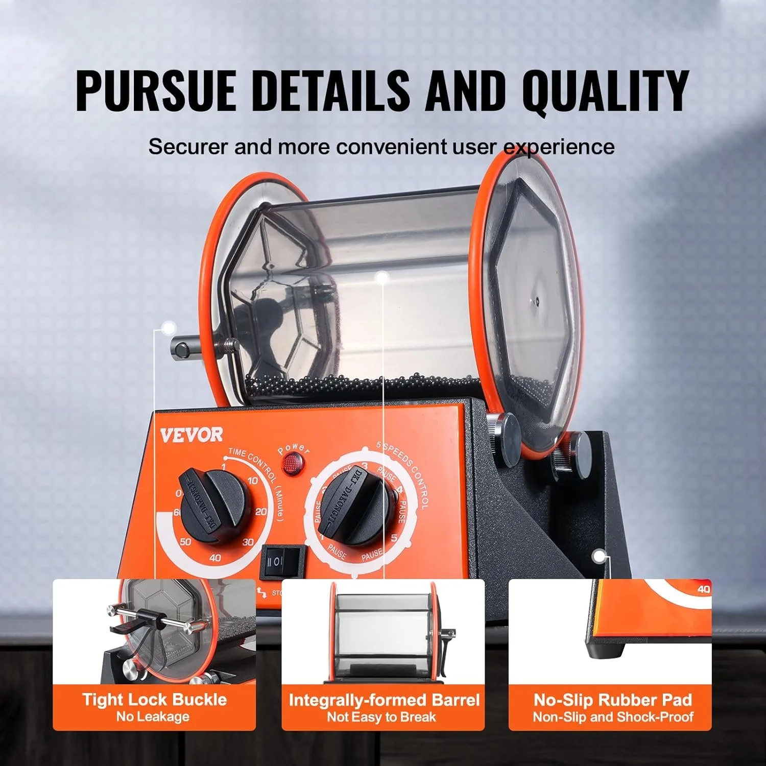 Полірувальна машина для ювелірних виробів Vevor KD-68082 Помаранчевий, фото №8