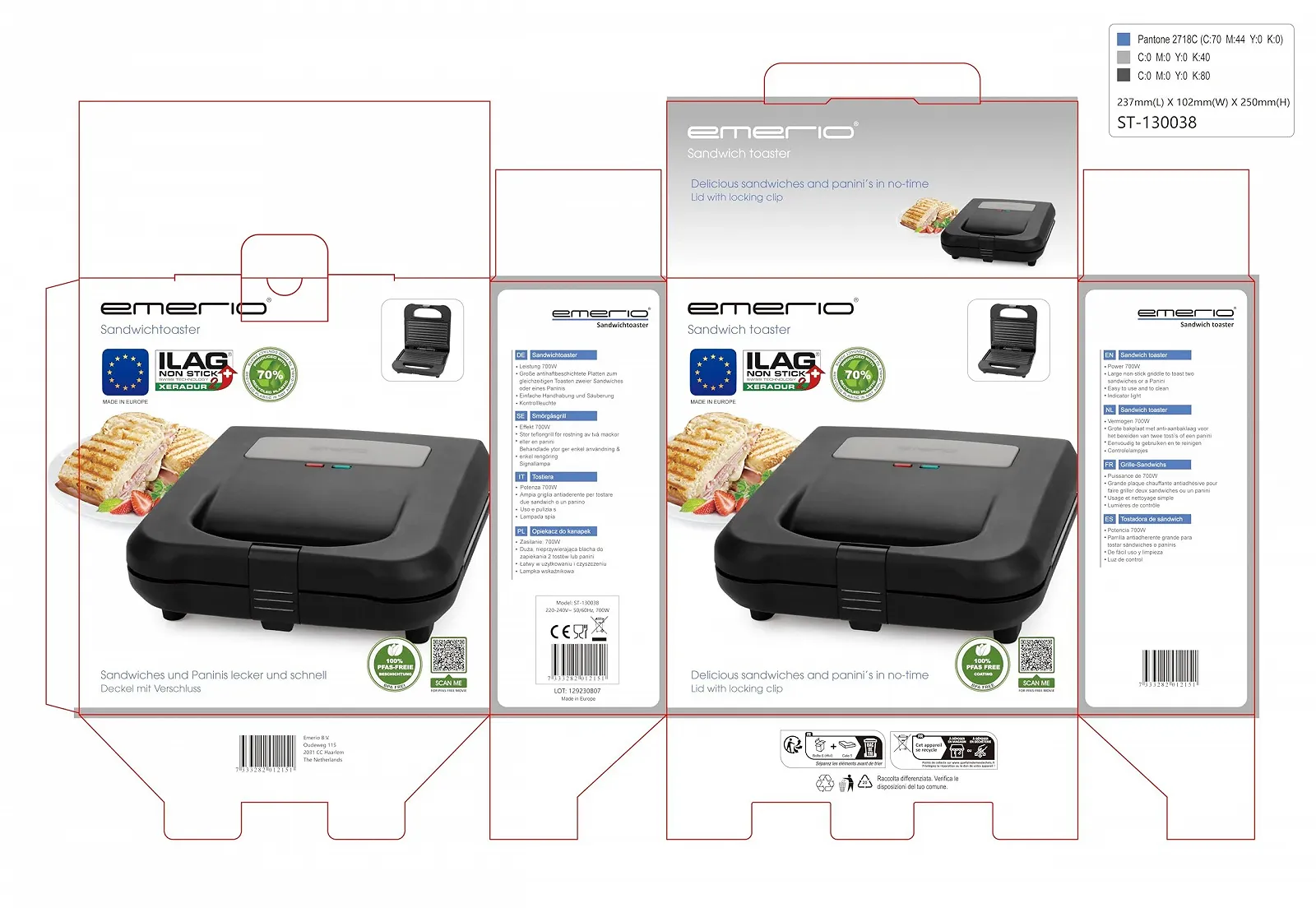 Сэндвичница Emerio ST-130038, фото №4 Сэндвичница Emerio ST-130038, фото №4