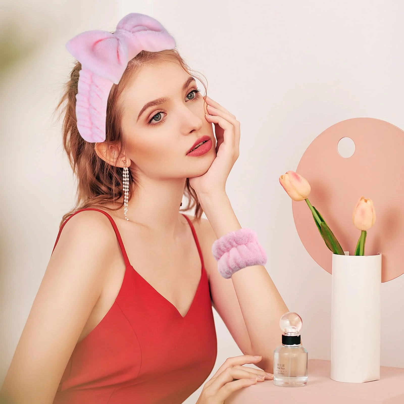 Пов'язка для обличчя рожева, фото №6