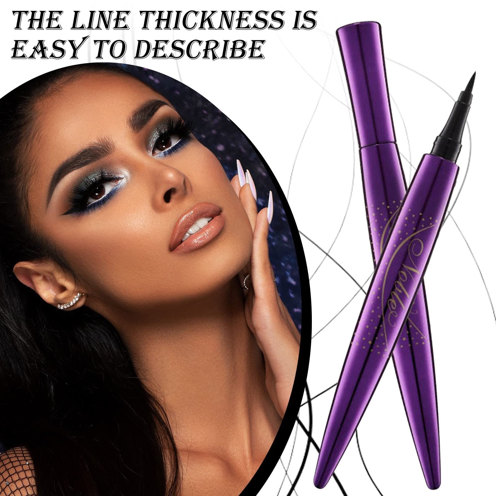 Наборы Kinder Черный Подводка для глаз водостойкая долговечная высокая цветопередача не жидкая губка мягкая большие глаза макияж подарки для макияжа дам 1 мл подводка (A, One Size), фото №5