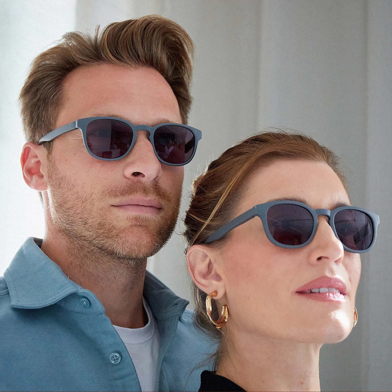 Сонцезахисні окуляри для читання Opulize Pop Keck Round Matt Сіра оправа S2-7, фото №3