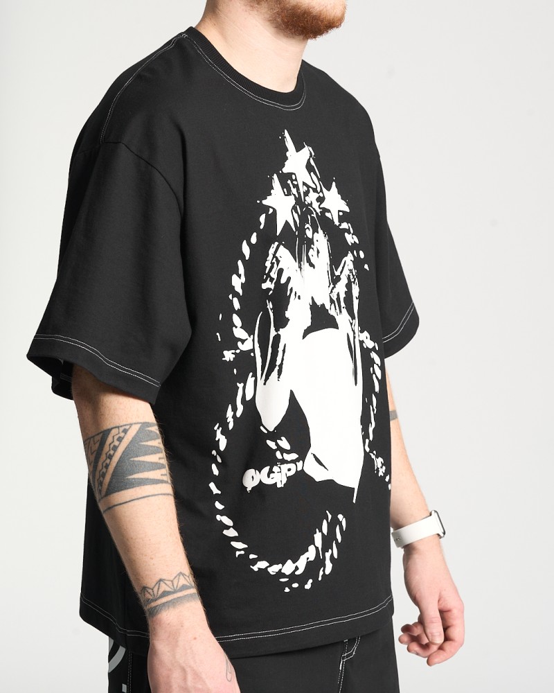 Футболка оверсайз Ogonpushka Rope чорна, фото №4