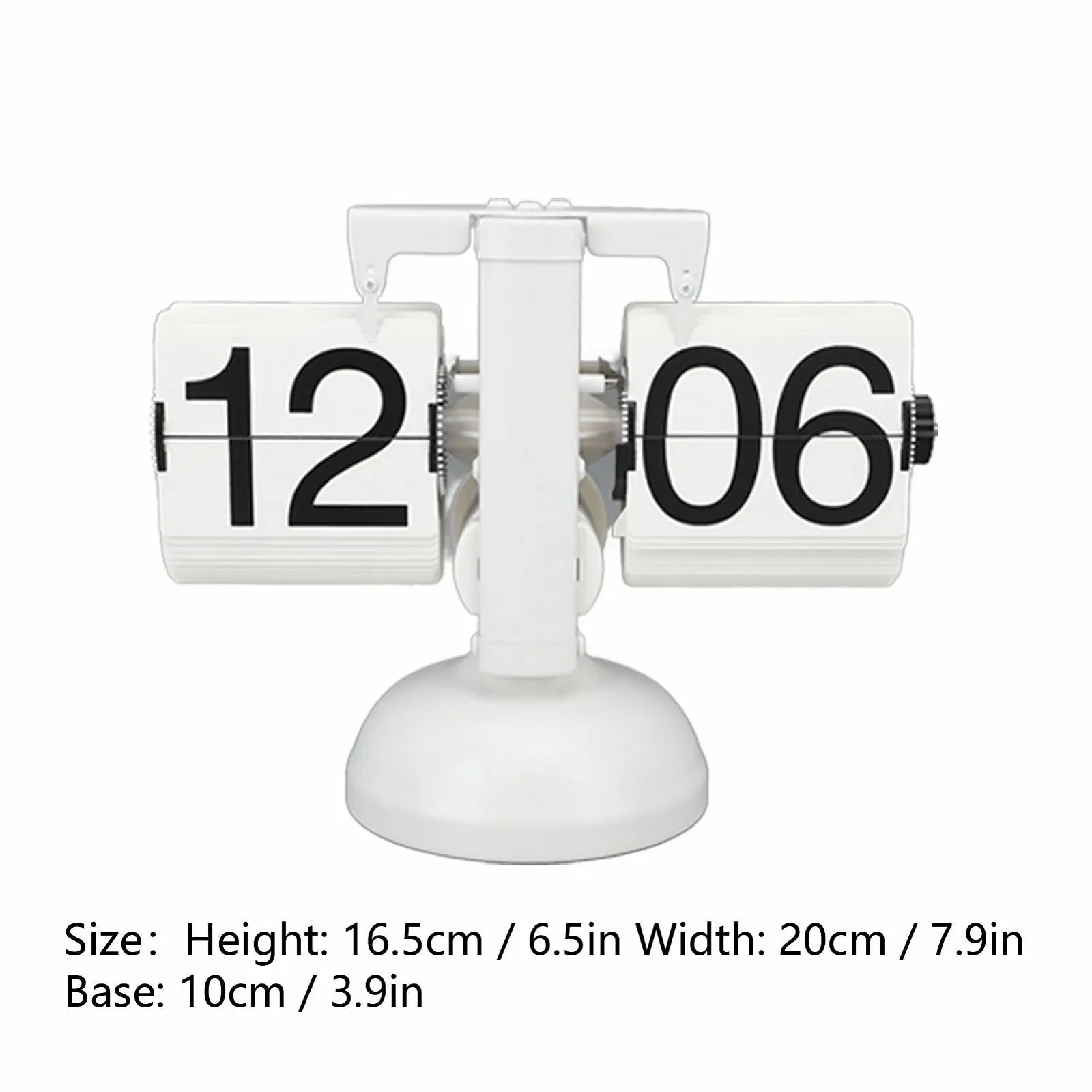 Годинник настільний Mumusuki Retro Folding, батарейне живлення, нержавіюча сталь, регульований час, легко читається, білий, фото №2