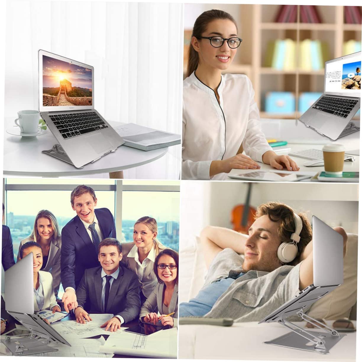 Подставка для ноутбука регулируемая по высоте складная портативная Держатель для ноутбука ПК Стабильная компактная подставка для ноутбука для эргономичной работы, фото №9