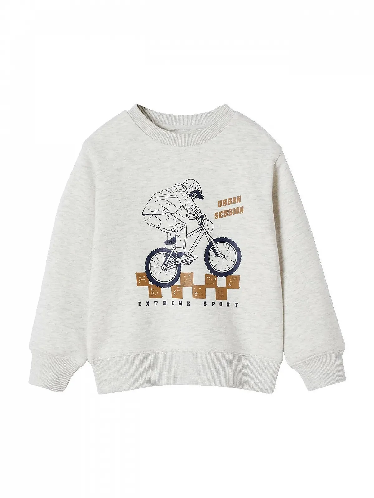 Толстовка Vertbaudet с принтом спереди, из переработанного полиэстера Basic, фото №1 Толстовка Vertbaudet с принтом спереди, из переработанного полиэстера Basic, фото №1