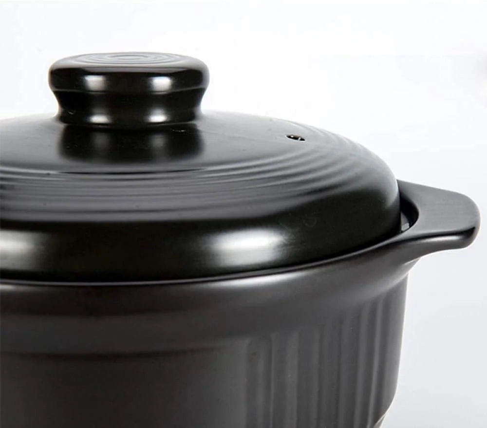 Кастрюля керамическая dtkmkj, глиняная, терракотовая, для тушения, черная, объемом 3 л., фото №6 Кастрюля керамическая dtkmkj, глиняная, терракотовая, для тушения, черная, объемом 3 л., фото №6