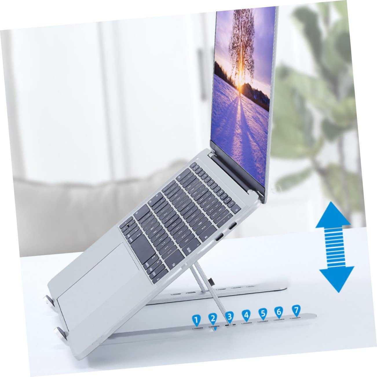 Підставка для ноутбука SOIMISS Регульована по висоті Алюмінієвий сплав Складна, фото №4 Підставка для ноутбука SOIMISS Регульована по висоті Алюмінієвий сплав Складна, фото №4