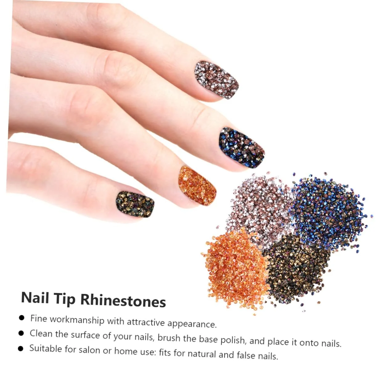 Стрази Housoutil 12 упаковок 5760 шт. Крихітні скляні кришталеві намистини для кришталевий пісок з загостреною основою, фото №9