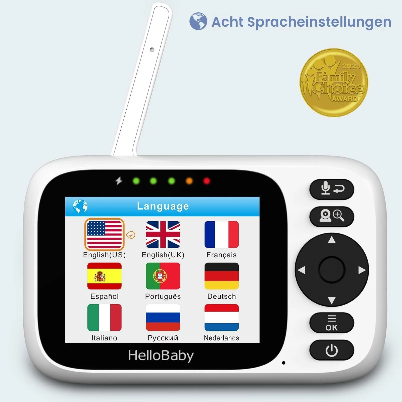 Відеоняня HelloBaby HB6339 3.2" IPS Pan-Tilt-Zoom VOX, фото №9 Відеоняня HelloBaby HB6339 3.2" IPS Pan-Tilt-Zoom VOX, фото №9