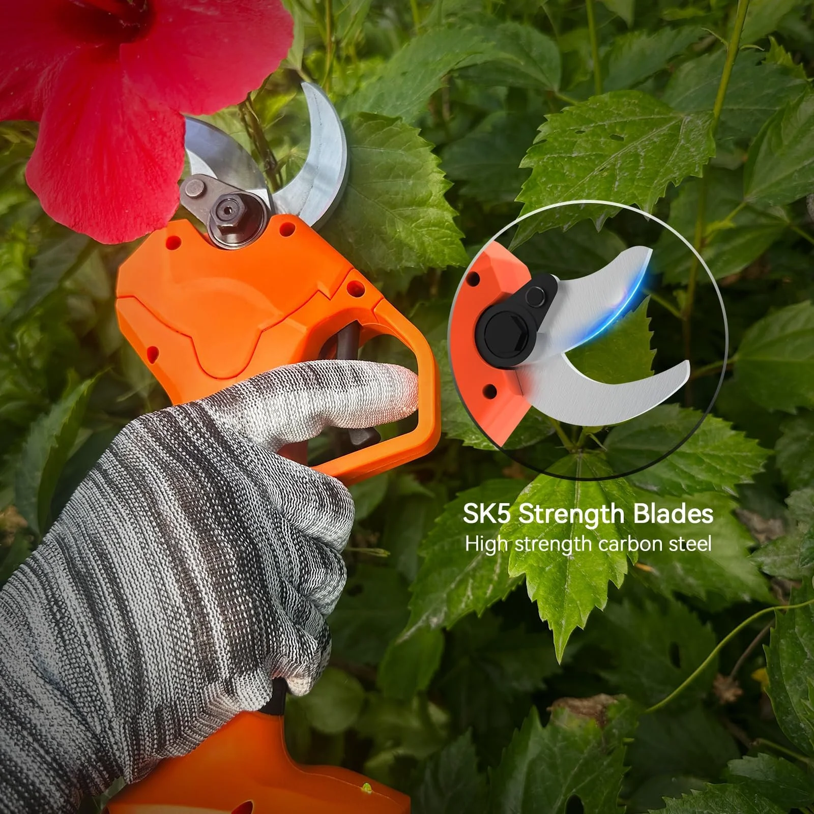 Електричний секатор MYRON Professional 21 V, 2 x 2.0Ah акумулятори, діаметр різу 40 мм, фото №6