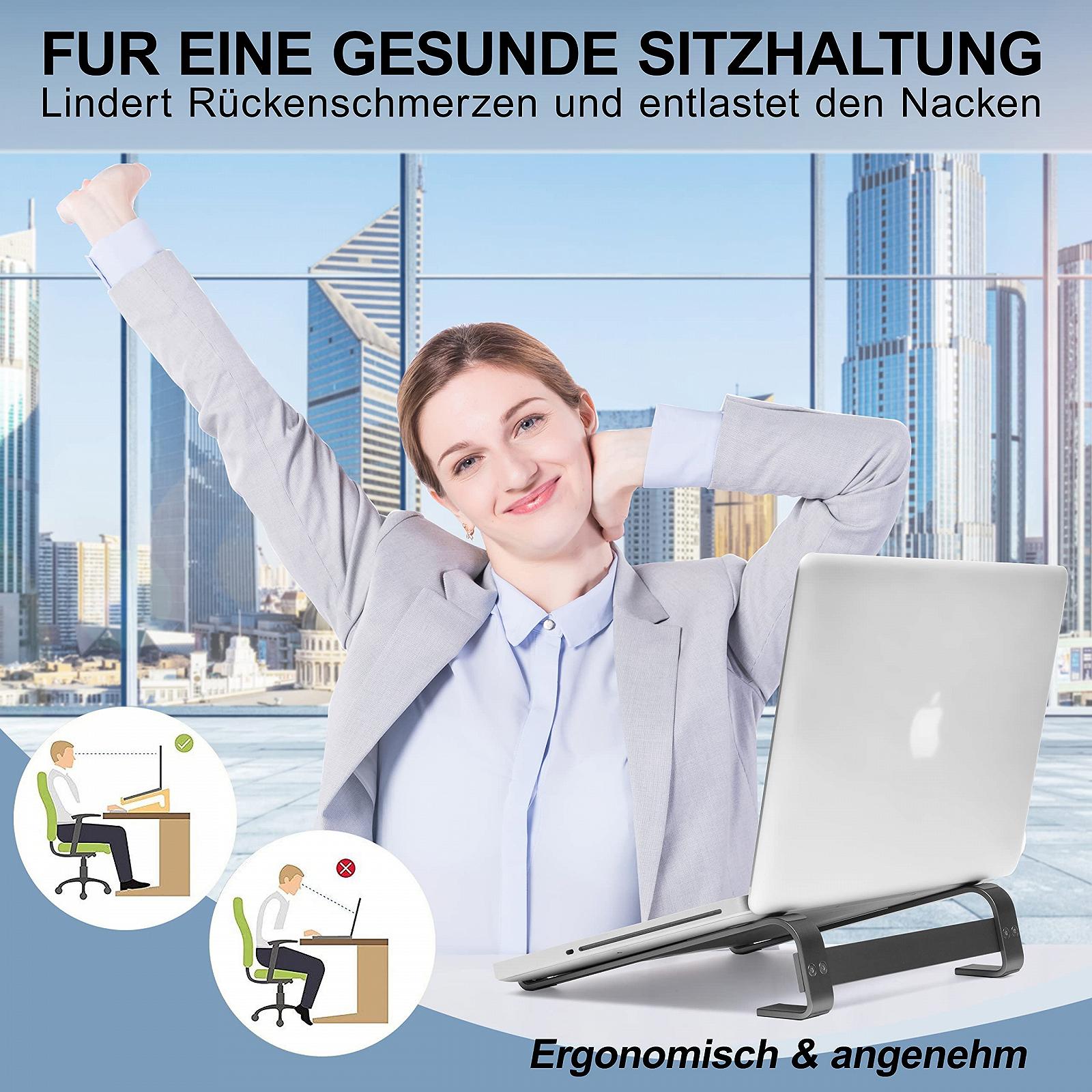 Підставка для ноутбука Konsol 10-15.6 дюймів, ергономічна алюмінієва портативна, фото №4