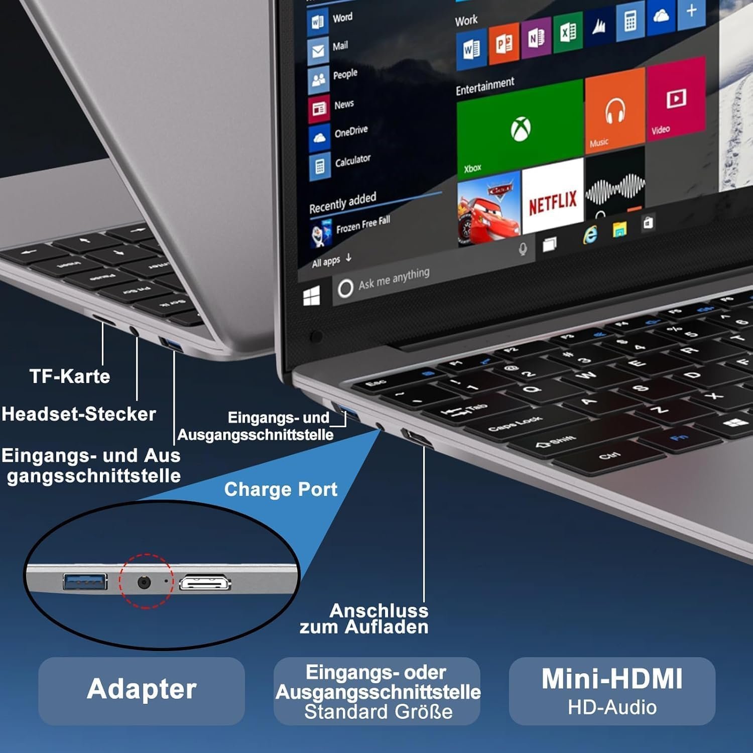 Ноутбук 14" Bvate B5 Intel Celeron N4020 RAM 6GB SSD 256GB Win11 (UKR), фото №5