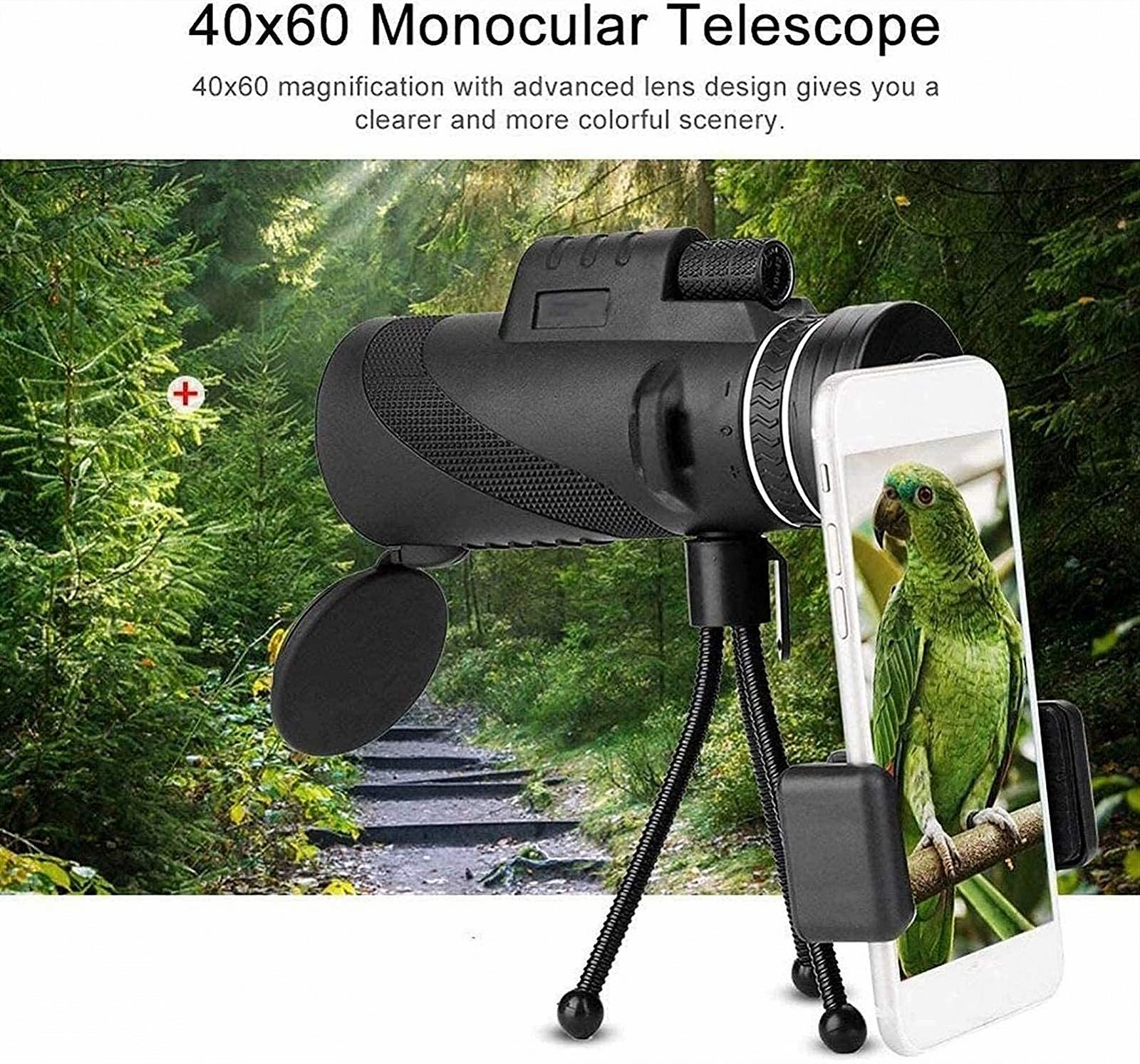 Монокуляр Teleskope Super-Telezoom 40x60 для подорожей, спостереження за птахами, концертів, футбольних матчів, фото №6