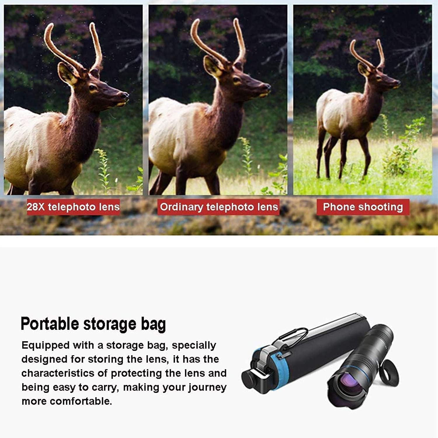 Монокуляр QHYTL Teleskop HD 28x з телефотооб'єктивом та затвором, фото №6