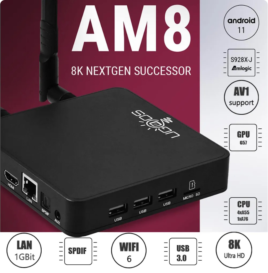 Медиаплеер Ugoos AM8 4/32 Amlogic S928X WIFI 6 Android 11, фото №1