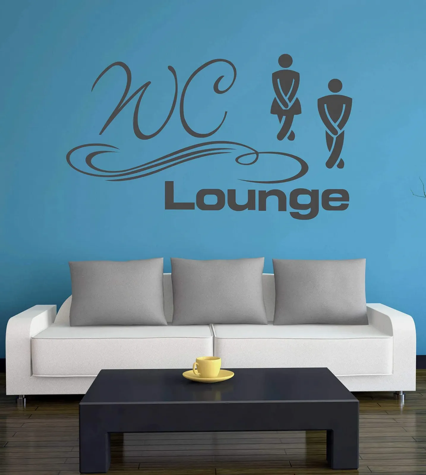 Наклейка на дверь / стену A003 WC Lounge 30 x 17 см Anthracite, фото №2